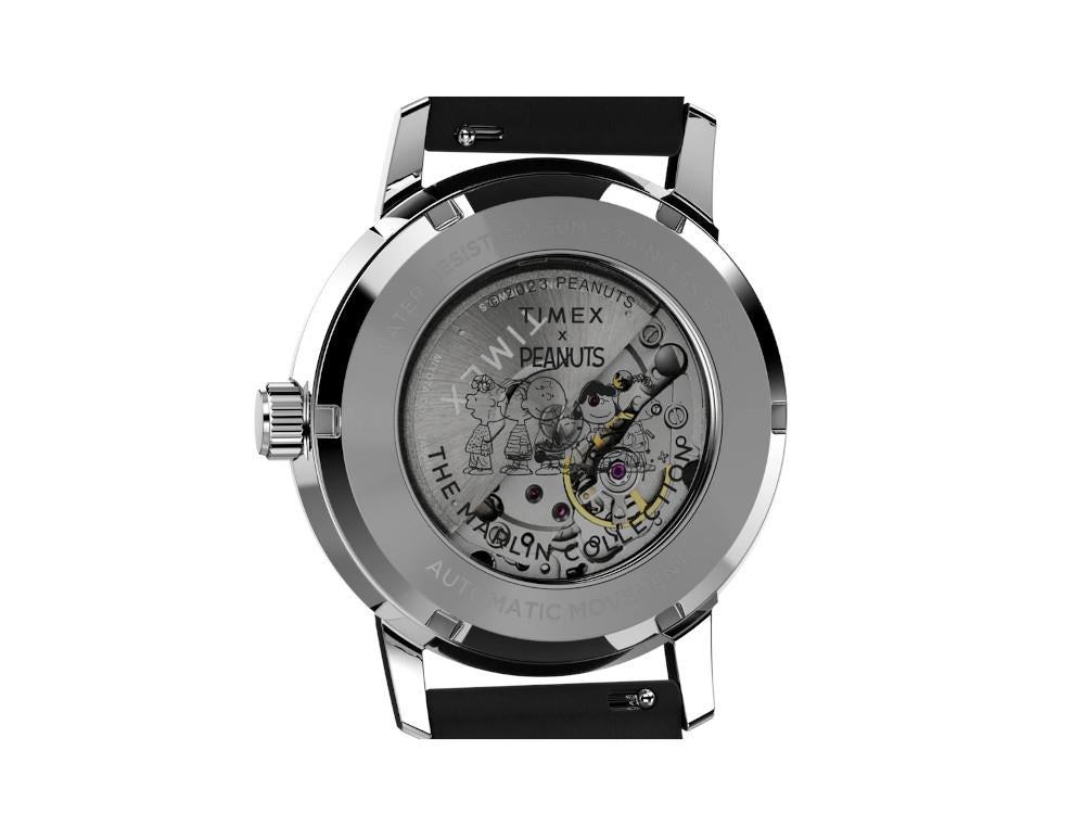 Timex Marlin Peanuts Snoopy Flying Ace Automatic Watch, Silver, 40 mm, TW2W49600