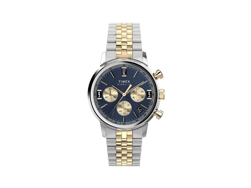 Timex Marlin Quartz Watch, Blue, 40 mm, Chronograph, TW2W60200