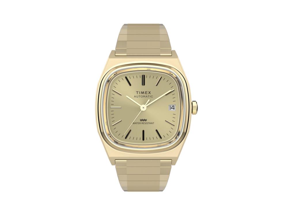 Timex E Line Automatic Watch, Golden, 34 mm, TW2Y07200