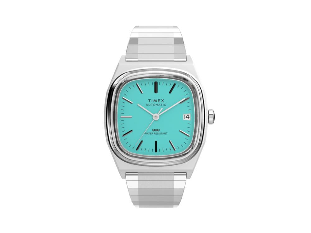 Timex E Line Automatic Watch, Turquoise, 34 mm, TW2Y07300
