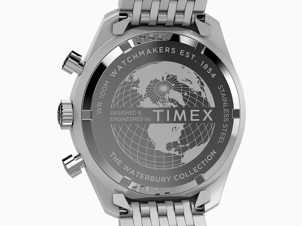 Timex Waterbury Traditional Quartz Watch, Silver, 41 mm, Chronograph, TW2Y18700