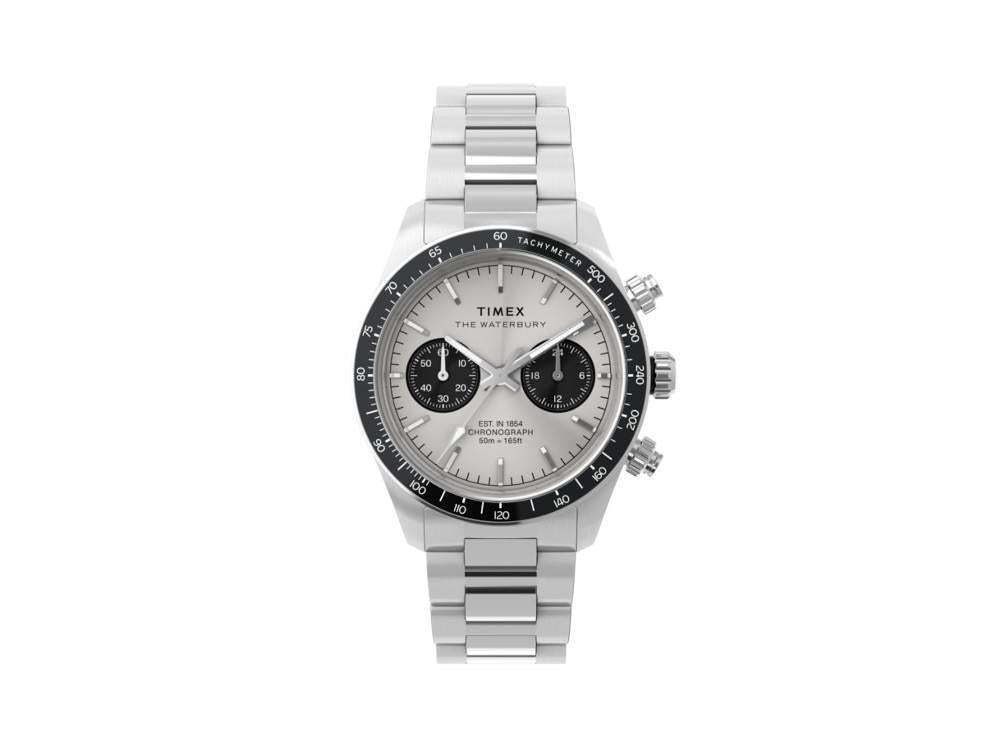 Timex The Waterbury Quartz Watch, Silver, 39 mm, Chronograph, TW2Y19200