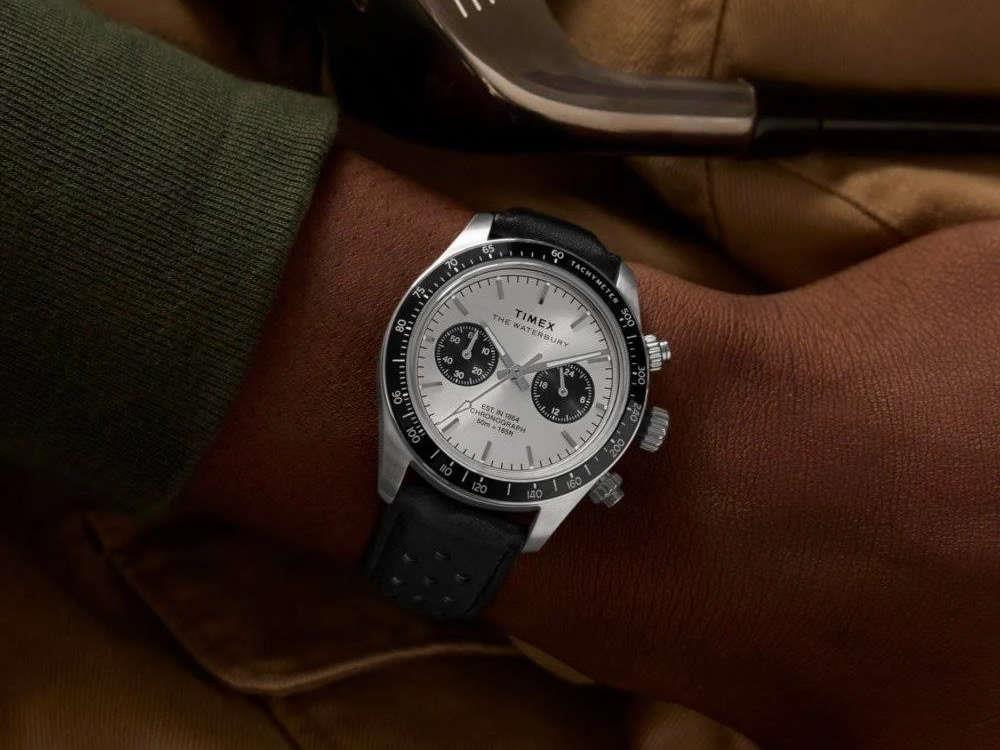 Timex Waterbury Heritage Quartz Watch, Silver, 39 mm, Chronograph, TW2Y19300