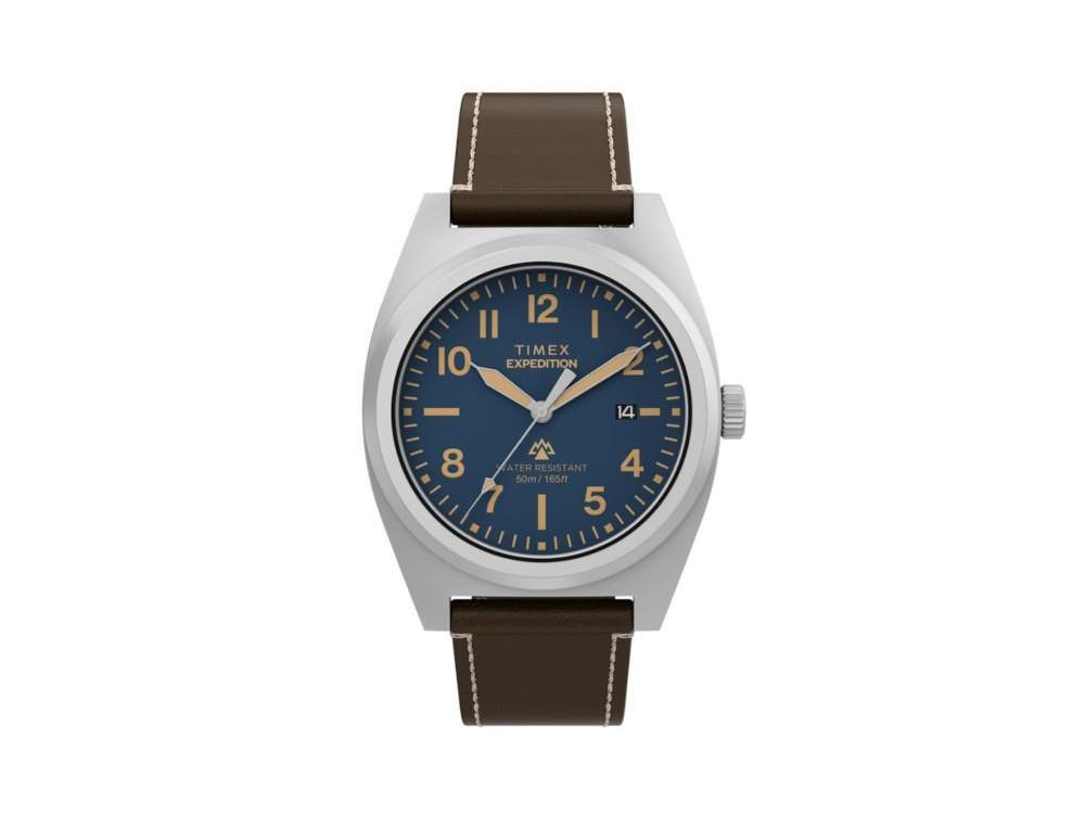 Timex Expedition Capstone Quartz Watch, Brass, Blue, 39 mm, TW2Y30600