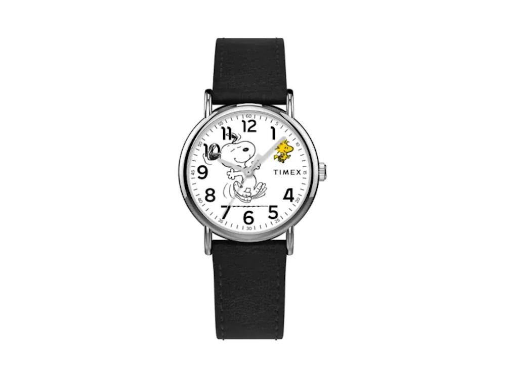 Timex Weekender Peanuts Snoopy Quartz Watch, White, 38 mm, TW2Y31000
