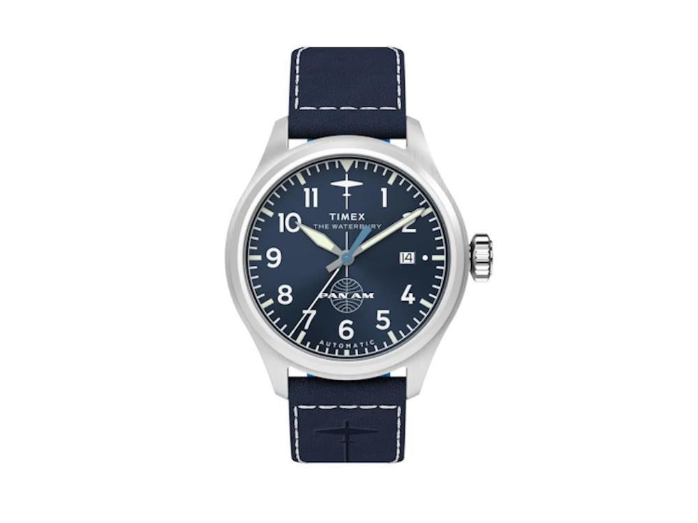 Timex The Waterbury Pan Am Automatic Watch, Blue, 41 mm, TW2Y38800