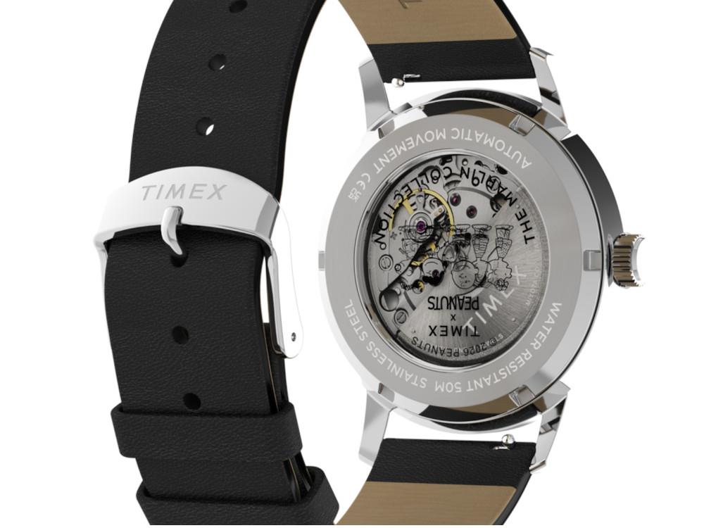 Timex Marlin Peanuts x Football/Soccer Automatic Watch, Silver, 40 mm, TW2Y53800