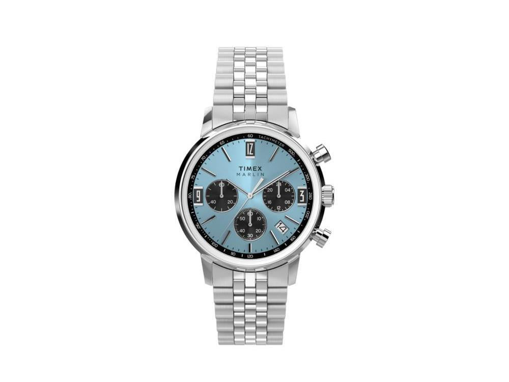 Timex Marlin Quartz Watch, Blue, 40 mm, Chronograph, TW2Y66500