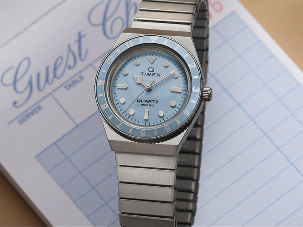 Timex Q Timex Quartz Watch, Blue, 30 mm, TW2Y77300