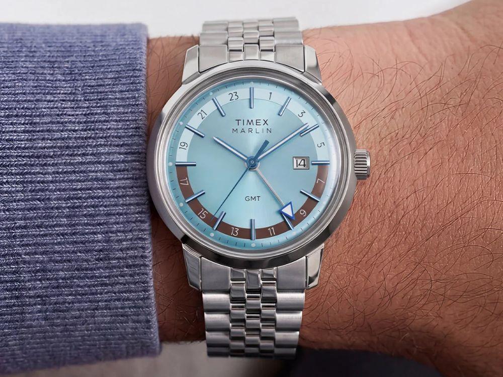 Timex Marlin Quartz Watch, Light Blue, 40 mm, TW2Y84100