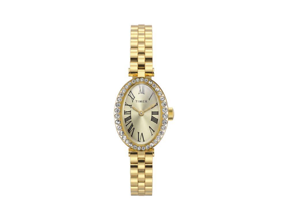Timex Cavatina Main Line Quartz Watch, Brass, Golden, TW2Y90100