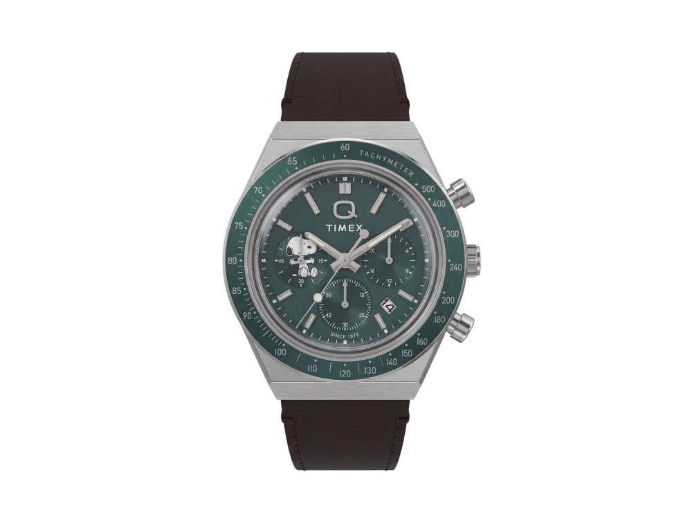 Timex Q Peanuts Quartz Watch, 40 mm, Chronograph, TW6A04400