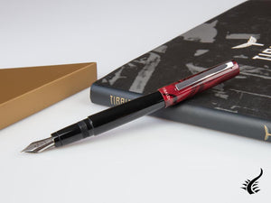 Tibaldi Infrangibile Mauve Red Fountain Pen, Resin, Black, INFR-326-FP