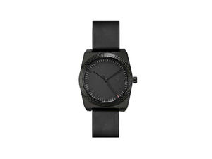 Tibaldi Men's Quartz Watch, Black, 39mm x 46mm, Leather strap, TMM-PVD-LT