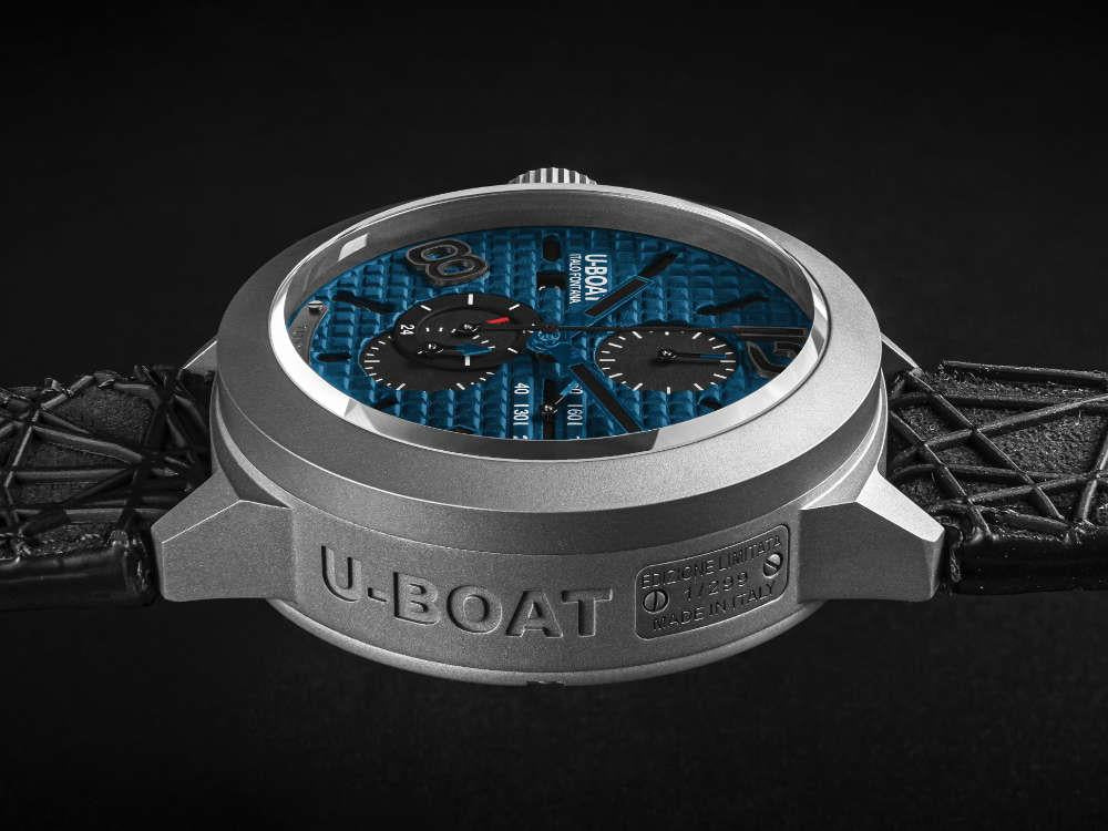 U-Boat Classico Automatic Watch, Titanium, Blue, 45 mm, Limited Edition, 3003