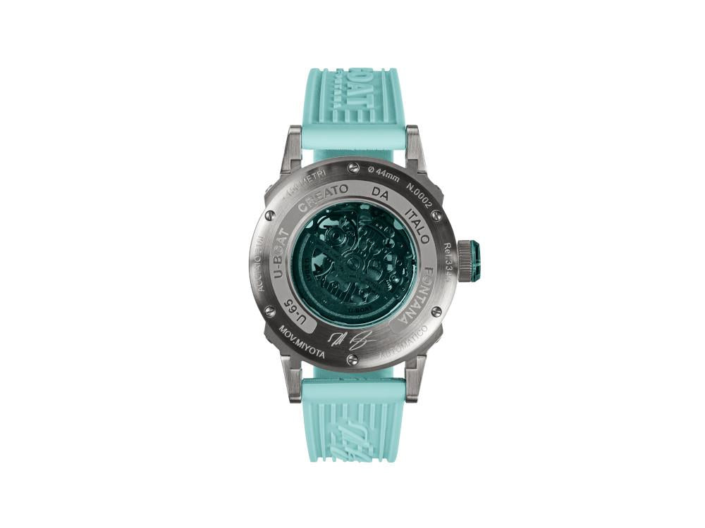 U-Boat U-65 Automatic Watch, Stainless Steel 316L, 44 mm, Turquoise, 3345