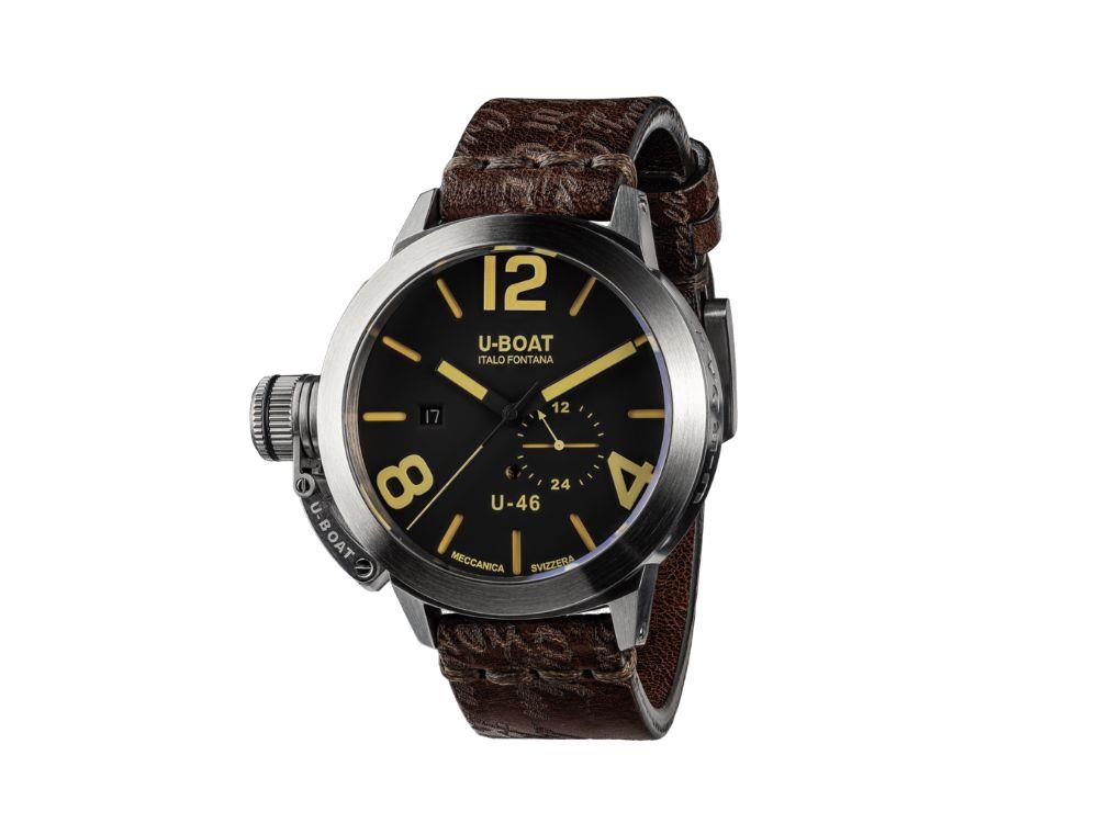 U-Boat Classico U46 AS1 Automatic Watch, Stainless Steel, Black, 46 mm, 4646