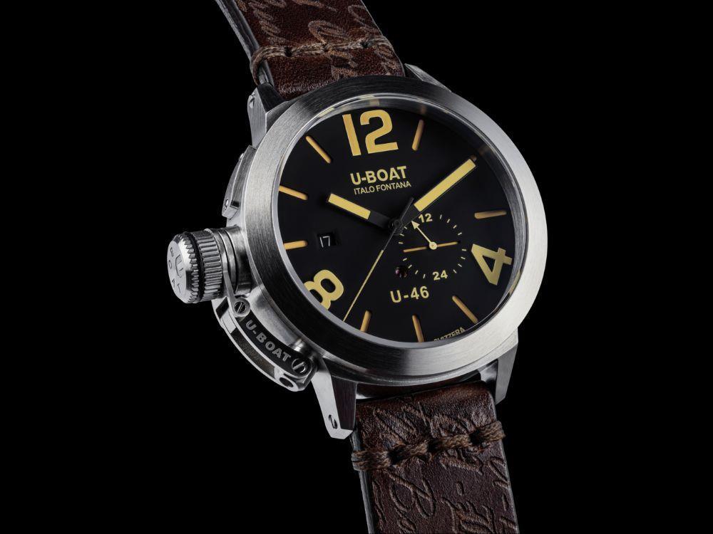 U-Boat Classico U46 AS1 Automatic Watch, Stainless Steel, Black, 46 mm, 4646