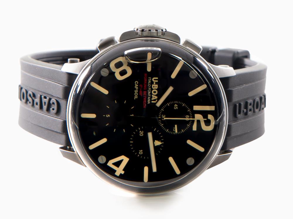 U-Boat Capsoil Chrono SS Quartz Watch, Black, 45 mm, 8111/C