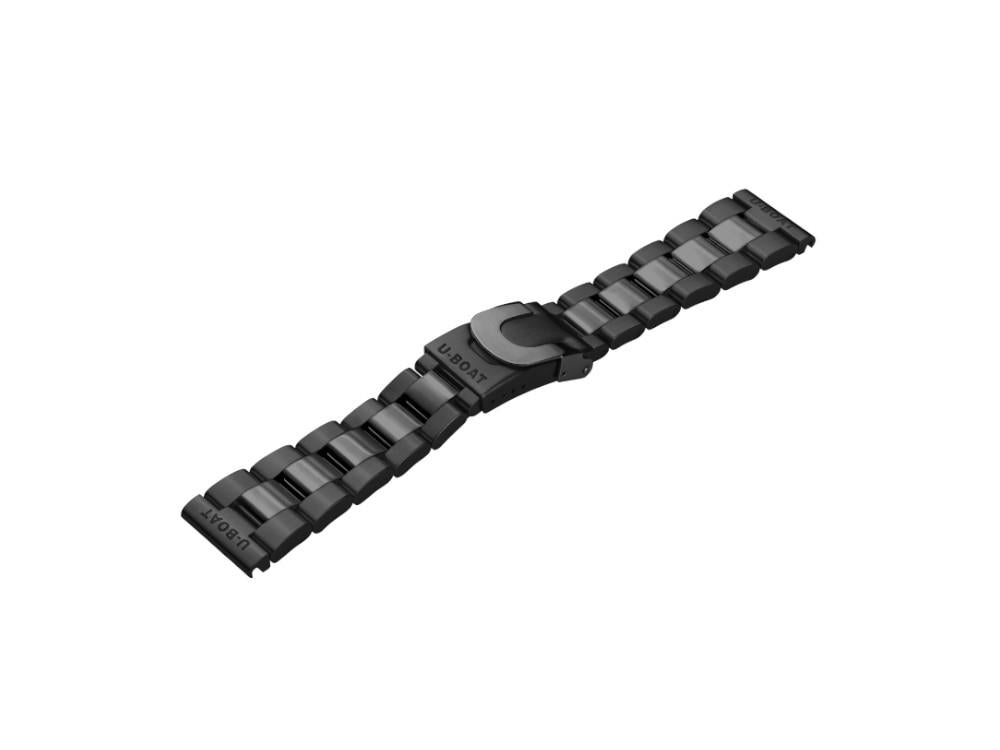 U-Boat Accesorios Strap, DLC-coated stainless steel, Black, 23mm., 8350/BK