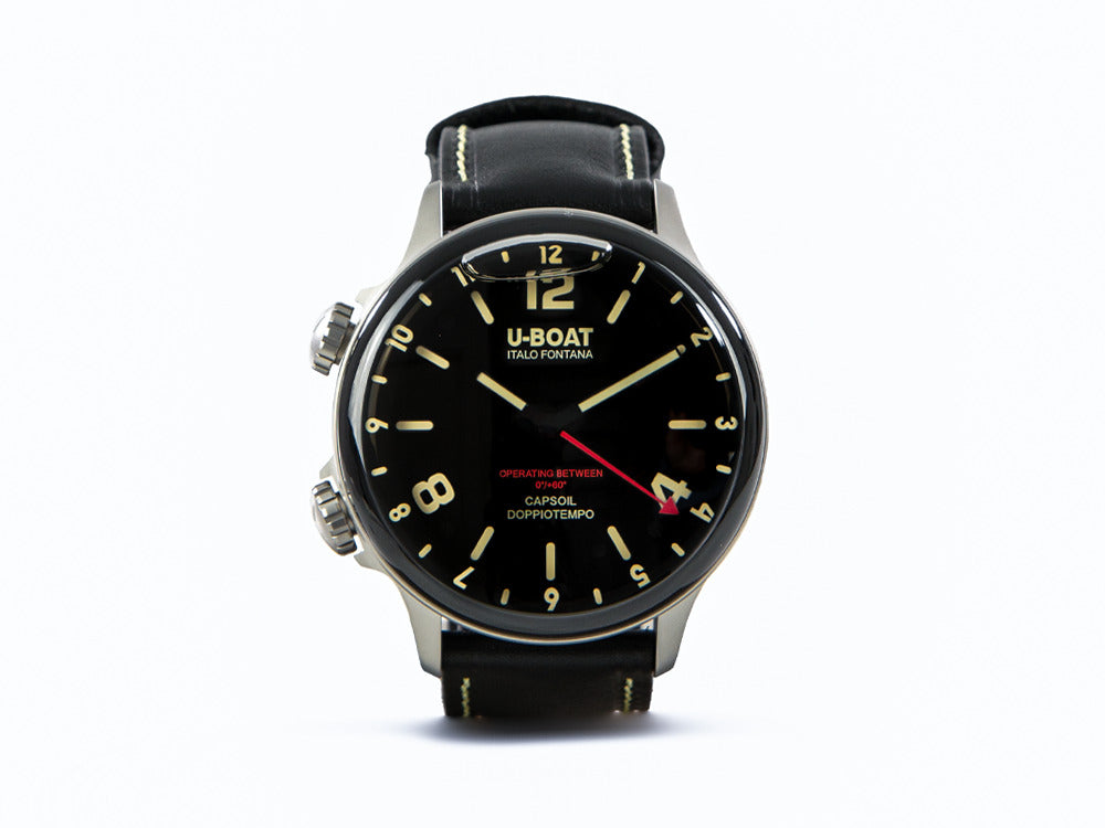 U-Boat Capsoil Doppiotempo Quartz Watch, 55 mm, Black, 9672