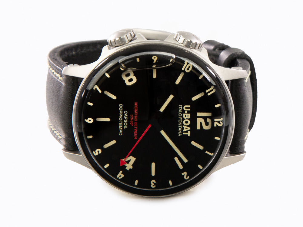 U-Boat Capsoil Doppiotempo Quartz Watch, 55 mm, Black, 9672