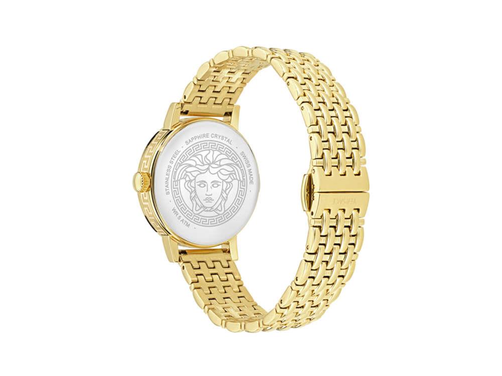 Versace Greca Fortuna Quartz Watch, PVD Gold, Black, 35 mm