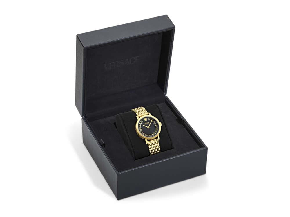 Versace Greca Fortuna Quartz Watch, PVD Gold, Black, 35 mm, VE0A00525