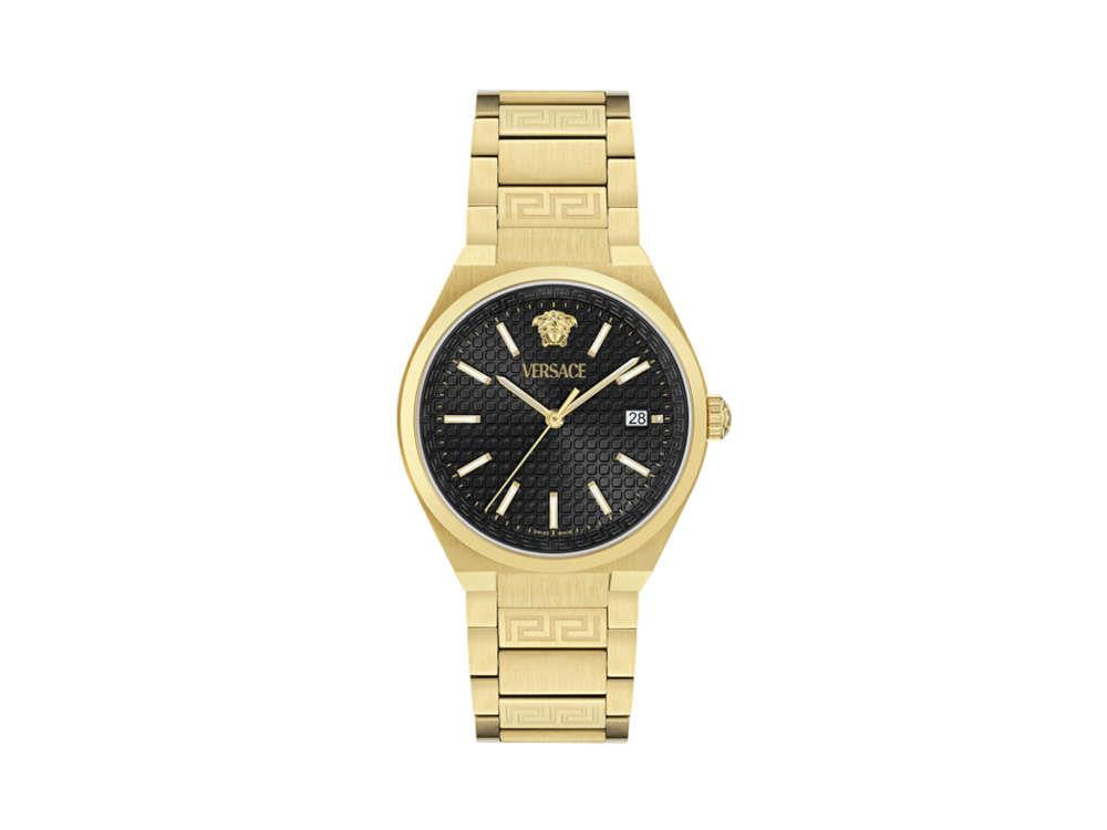 Versace V-Auria Quartz Watch, PVD Gold, Black, 39 mm, VE0F00525
