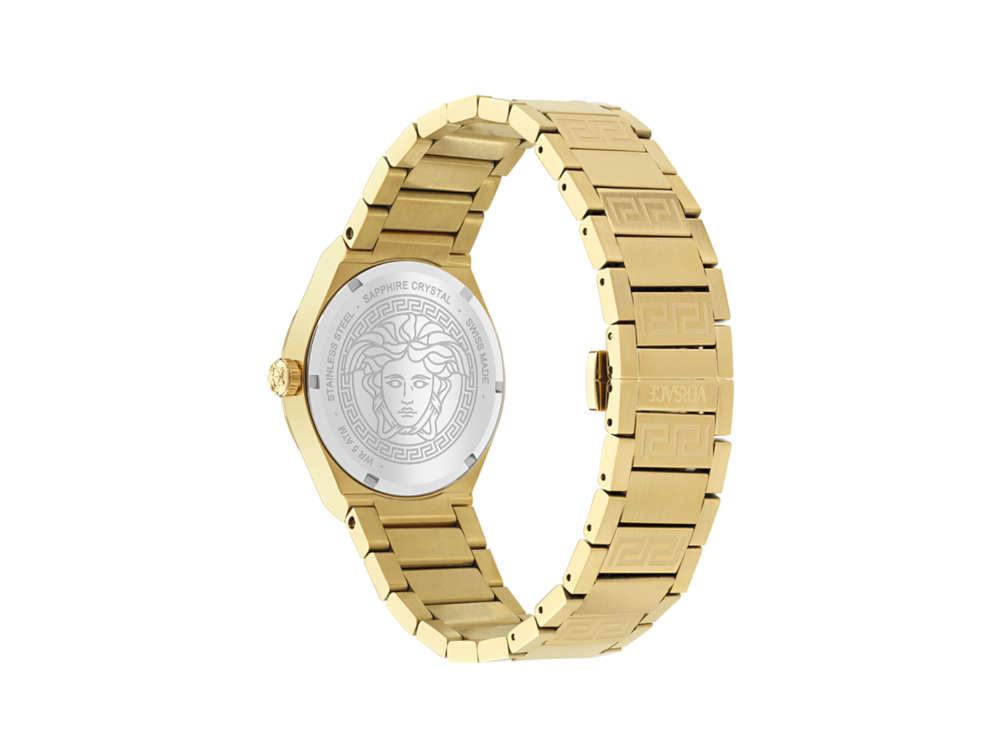 Versace V-Auria Quartz Watch, PVD Gold, Black, 39 mm, VE0F00525