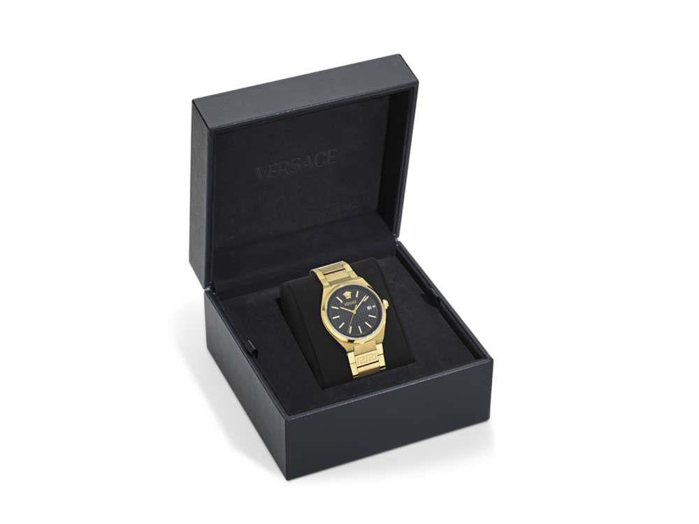 Versace V-Auria Quartz Watch, PVD Gold, Black, 39 mm, VE0F00525