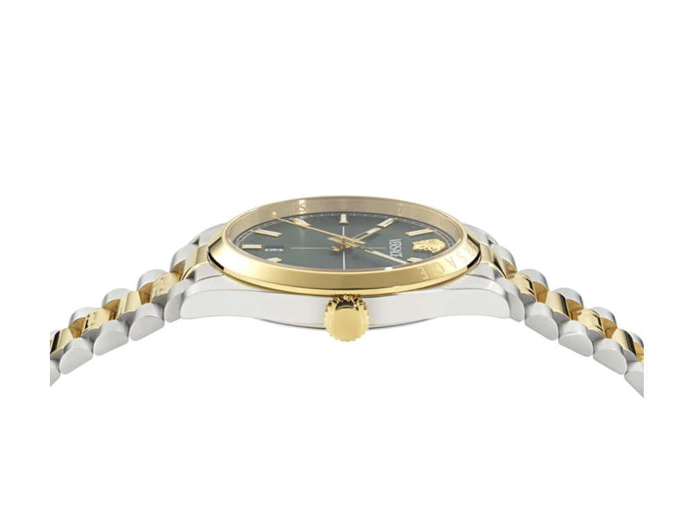 Versace Millenyium Quartz Watch, PVD Gold, Green, 40 mm, VE0G00425