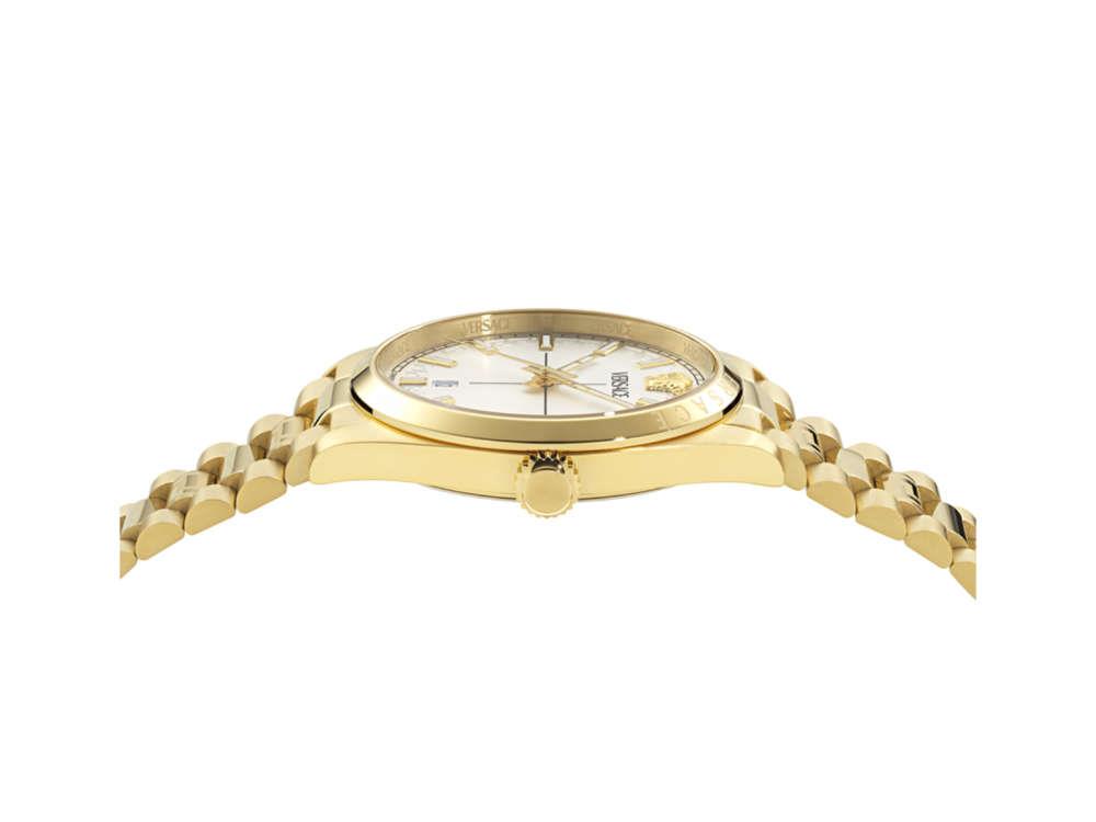 Versace Millenyium Quartz Watch, PVD Gold, Grey, 40 mm, VE0G00625