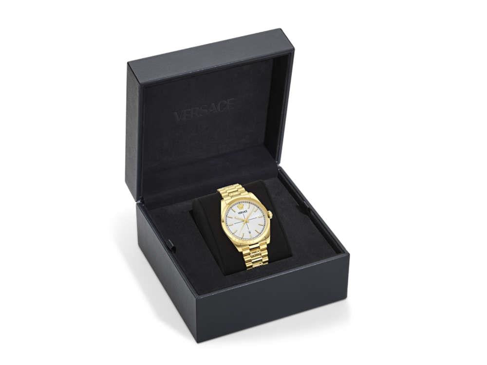 Versace Millenyium Quartz Watch, PVD Gold, Grey, 40 mm, VE0G00625