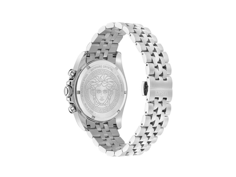 Versace Greca Chrono Wave Quartz Watch, Grey, 43 mm, Sapphire Crystal, VE0H00325