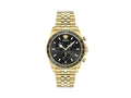 Versace Greca Chrono Wave Quartz Watch, PVD Gold, Black, 43 mm, VE0H00525