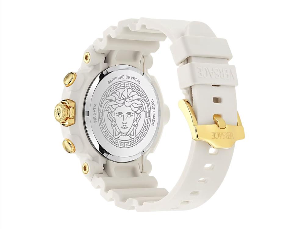 Versace Real Active ChronoQuartz Watch, Recycled Steel, White, 45 mm, VE0L00525