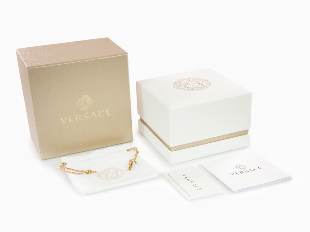Versace Greca Time Quartz Watch, PVD Gold, Green, 41 mm, VE3K00422