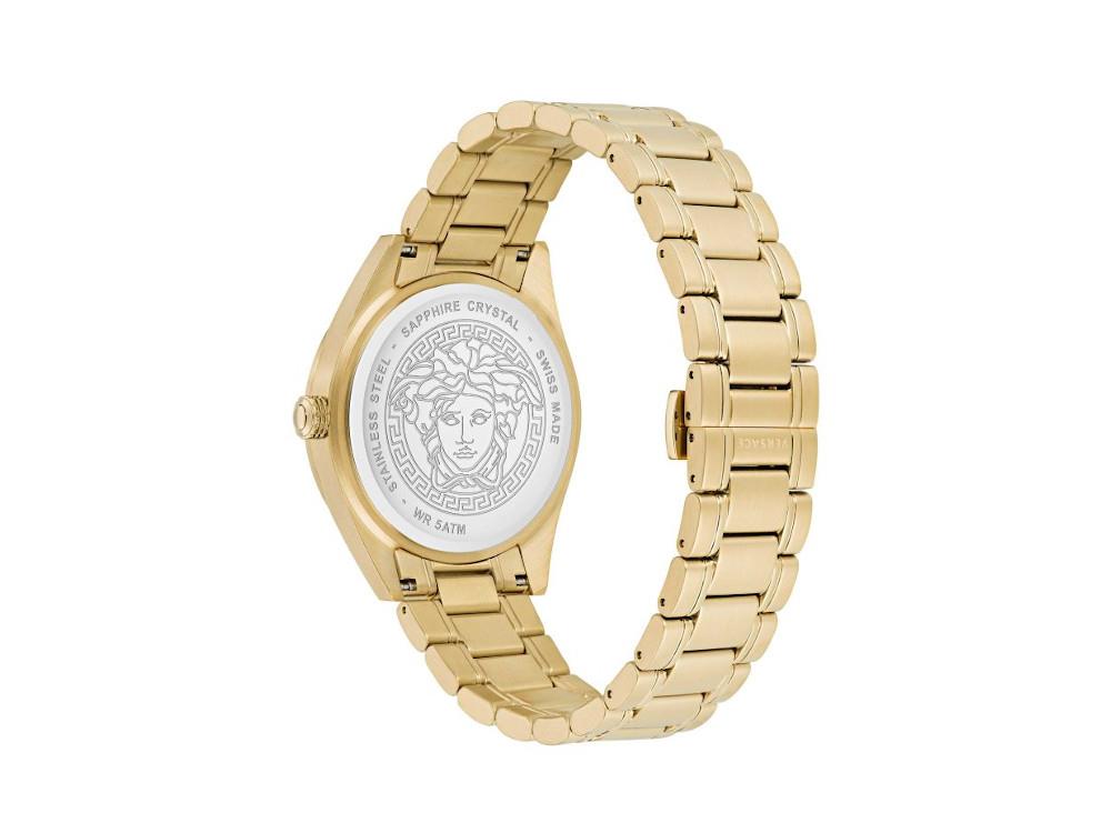Versace V Code Quartz Watch, PVD Gold, Black, 42 mm, Sapphire Crystal, VE6A00623