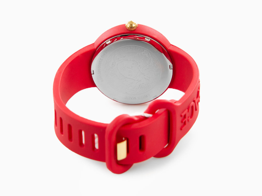 Versace Medusa Pop Quartz Watch, Silicon, Red, 39 mm, VE6G00723