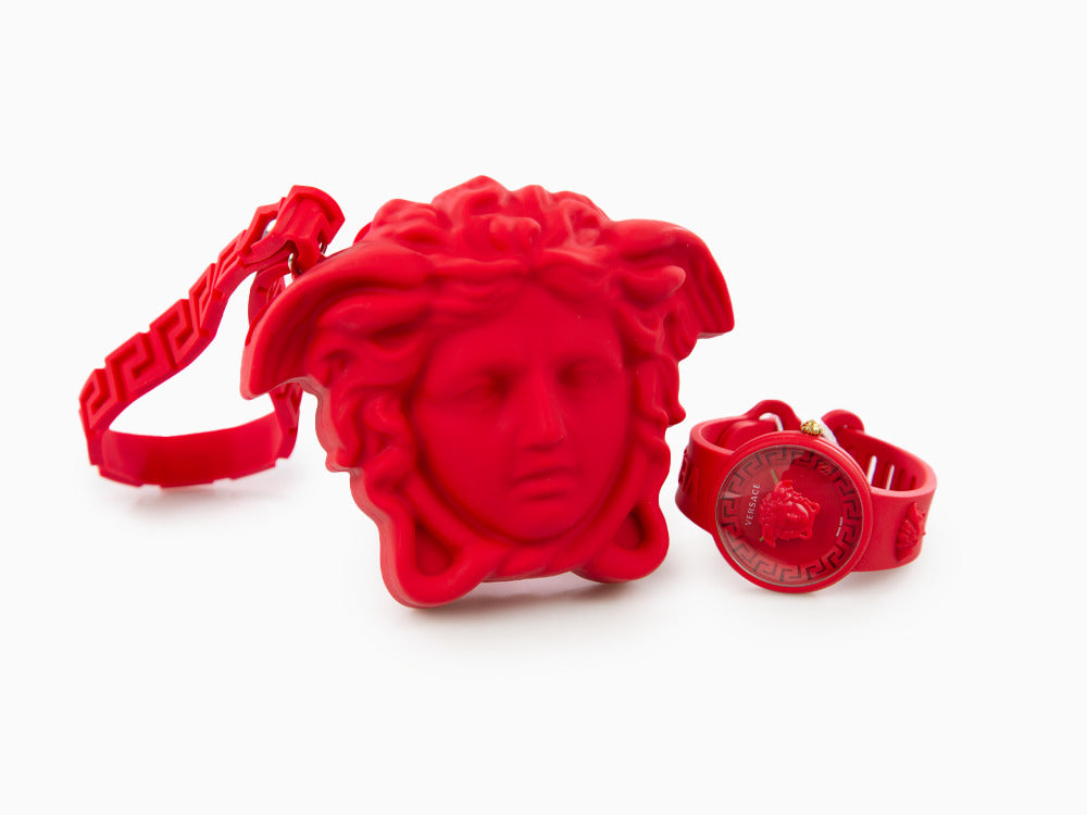 Versace Medusa Pop Quartz Watch, Silicon, Red, 39 mm, VE6G00723