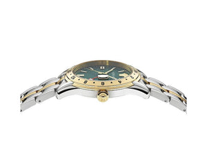 Versace Greca Time GMT Quartz Watch, Gold, Green, 41mm, Sapphire, VE7C00623