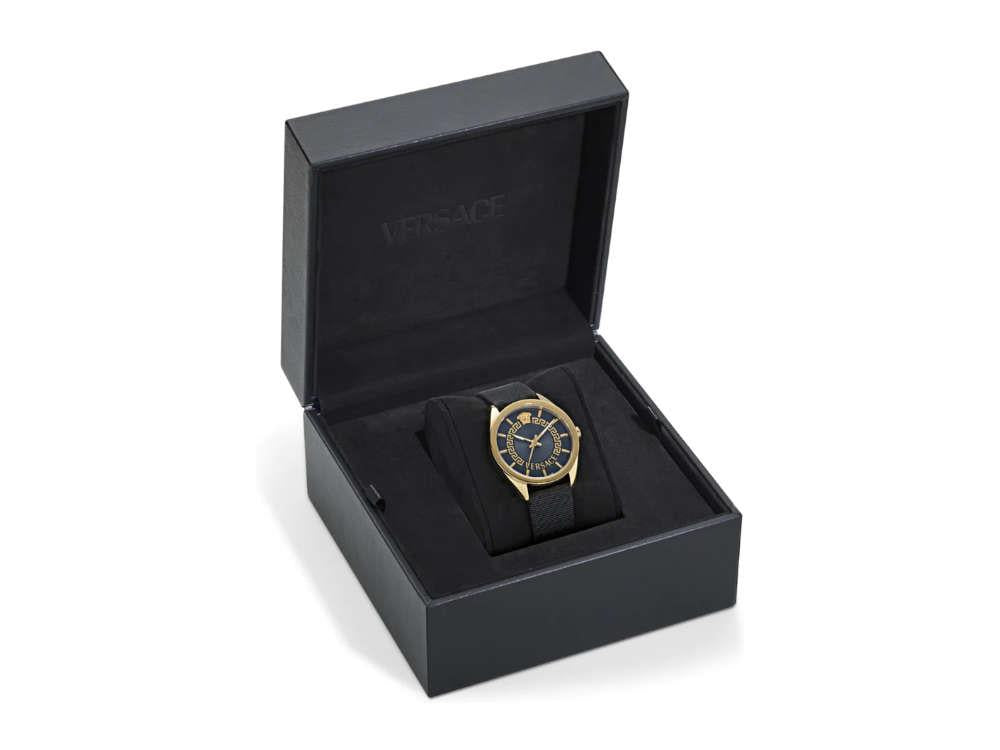 Versace New V Circle Quartz Watch, PVD Gold, 36 mm, Sapphire Crystal, VE8A00224
