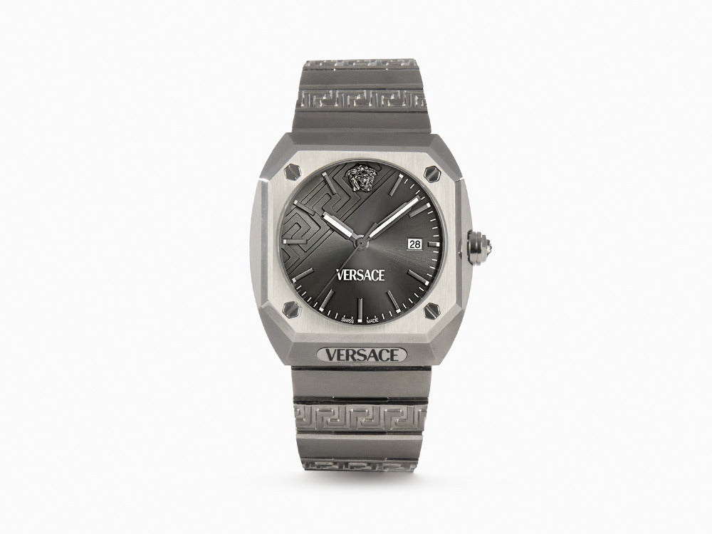 Versace Antares Quartz Watch, Titanium, Grey, 44 x 41.5 mm, VE8F00524