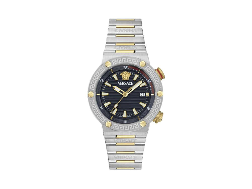 Versace Greca Logo Diver Quartz Watch, Blue, 43 mm, Sapphire Crystal, VE8G00424