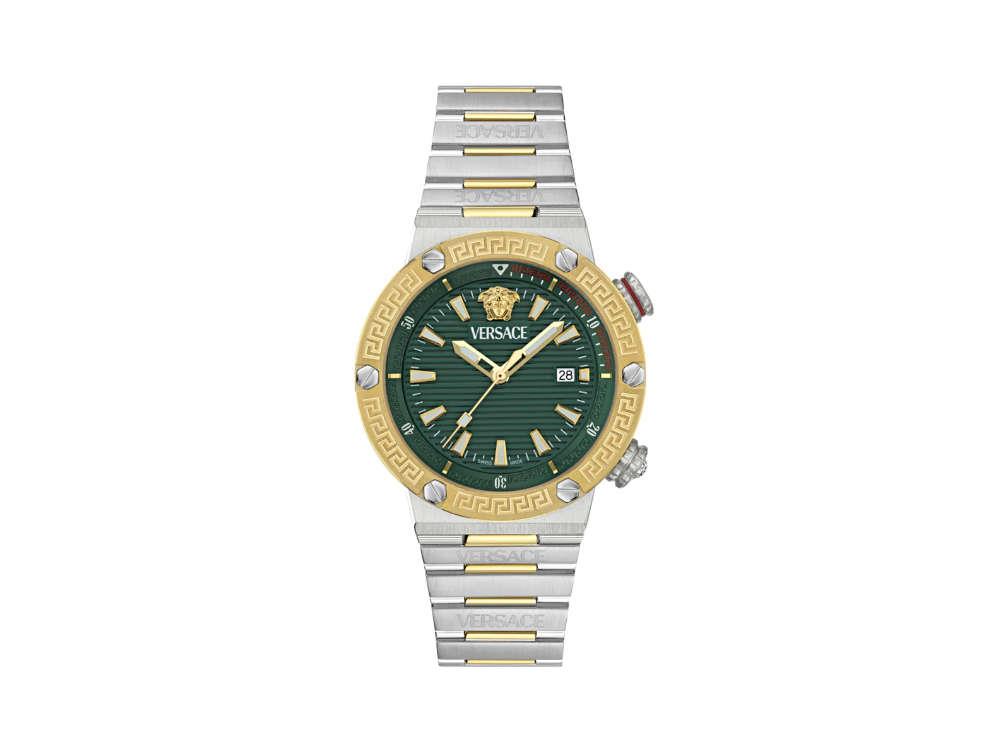 Versace Greca Logo Diver Quartz Watch Green 43 mm Sapphire Crystal VE8G00524