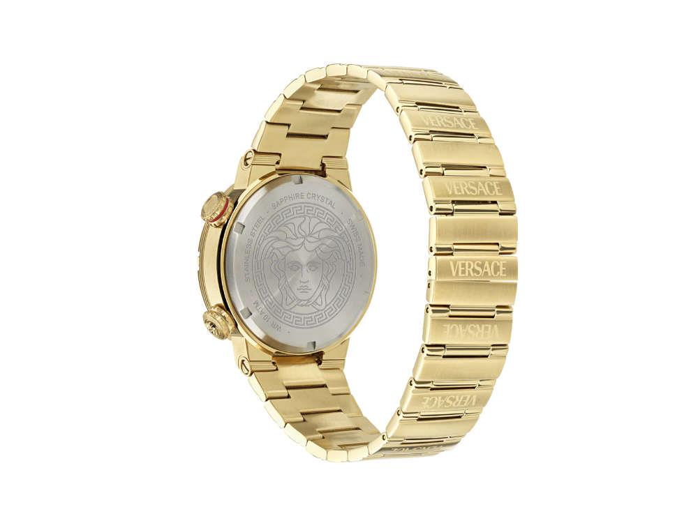 Versace Greca Logo Diver Quartz Watch, PVD Gold, Black, 43 mm, VE8G00624