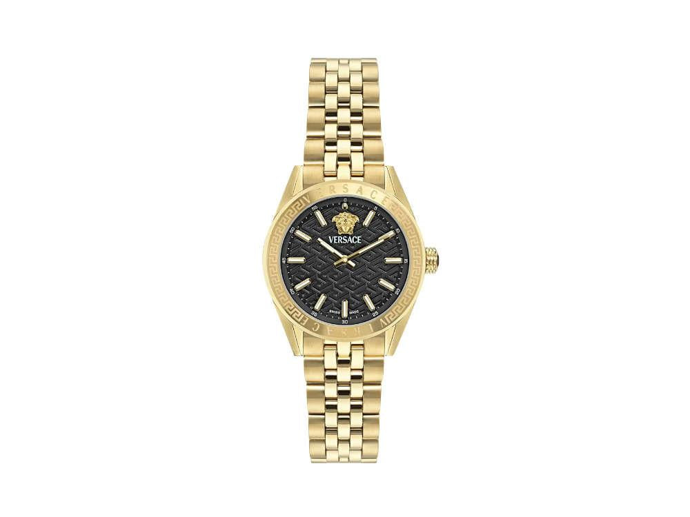 Versace V-Code Lady Quartz Watch, PVD Gold, Black, 36 mm, Sapphire, VE8I00724