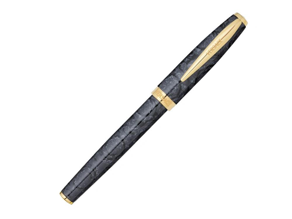 Versace Barocco Rollerball pen, Resin, Black, Gold plated, VRAD00624