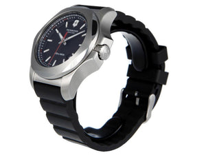 Victorinox I.N.O.X. Quartz Watch, Stainless Steel, Black, 43 mm, Rubber strap